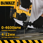 DEWALT 18V/20V MAX Brushless SDS-Plus Rotary Hammer Drill 1" L-Handle 3-Speed Woodworking Impact Drill (Tool Only)