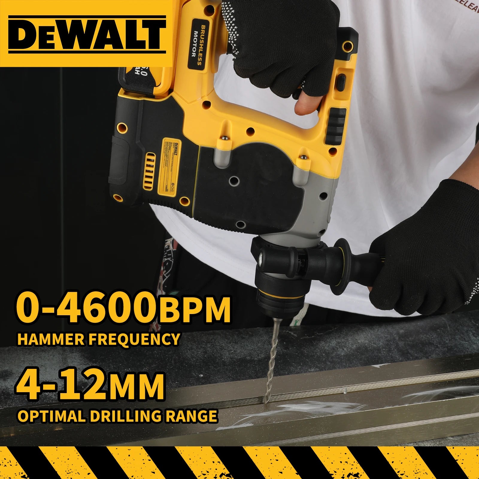 DEWALT 18V/20V MAX Brushless SDS-Plus Rotary Hammer Drill 1" L-Handle 3-Speed Woodworking Impact Drill (Tool Only)