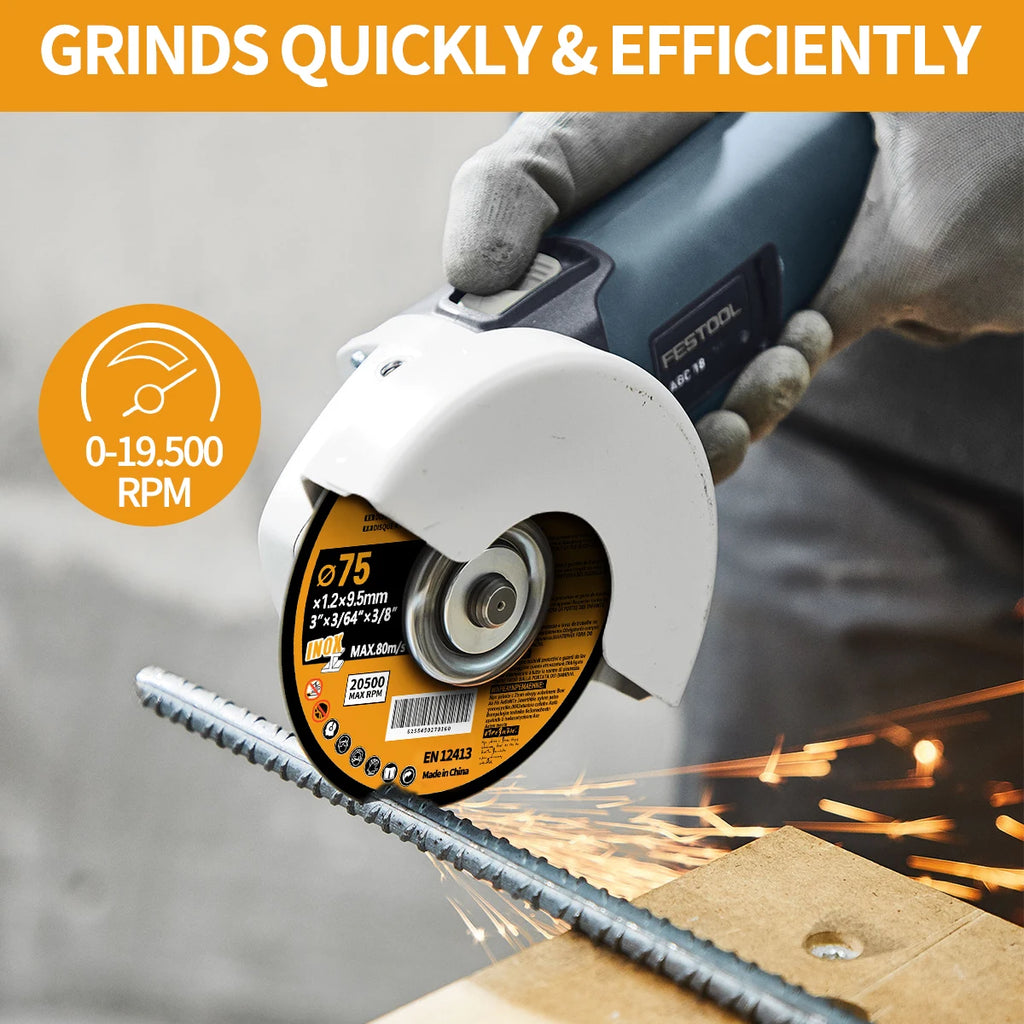5-50PC 75mm Resin Cutting Disc Grinding Metal Wheel Cut Off Blade for Angle Grinder Metal & Stainless Cutting