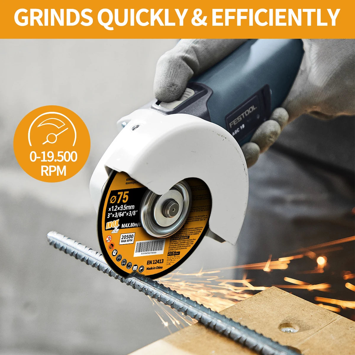 5-50PC 75mm Resin Cutting Disc Grinding Metal Wheel Cut Off Blade for Angle Grinder Metal & Stainless Cutting