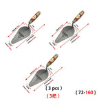 High Manganese Steel Plastering Trowel Pointed Bricklaying Putty Round Wooden Handle Trowel Wall Brick Trowel Tail Ash Spoon