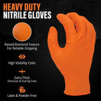 Heavy Duty Disposable Nitrile Gloves 8Mil Extra Thick Mechanic Glove with Textured Grip Antislip Safety Work Gloves