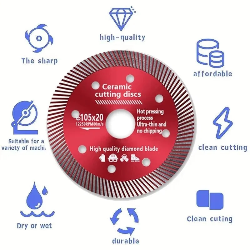 105mm Turbo Diamond Saw Blade Disc Porcelain Tile Ceramic Granite Marble Cutting Blades For Angle Grinder Diamond Saw Blade