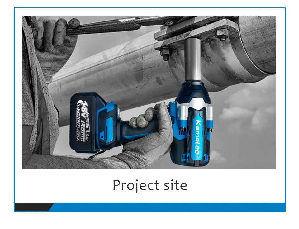 Kamolee 1800 N.m High Torque Cordless Impact Wrench 18V-21V 1/2 Inch Battery Rechargeable Brushless Electric Wrench Tool Set