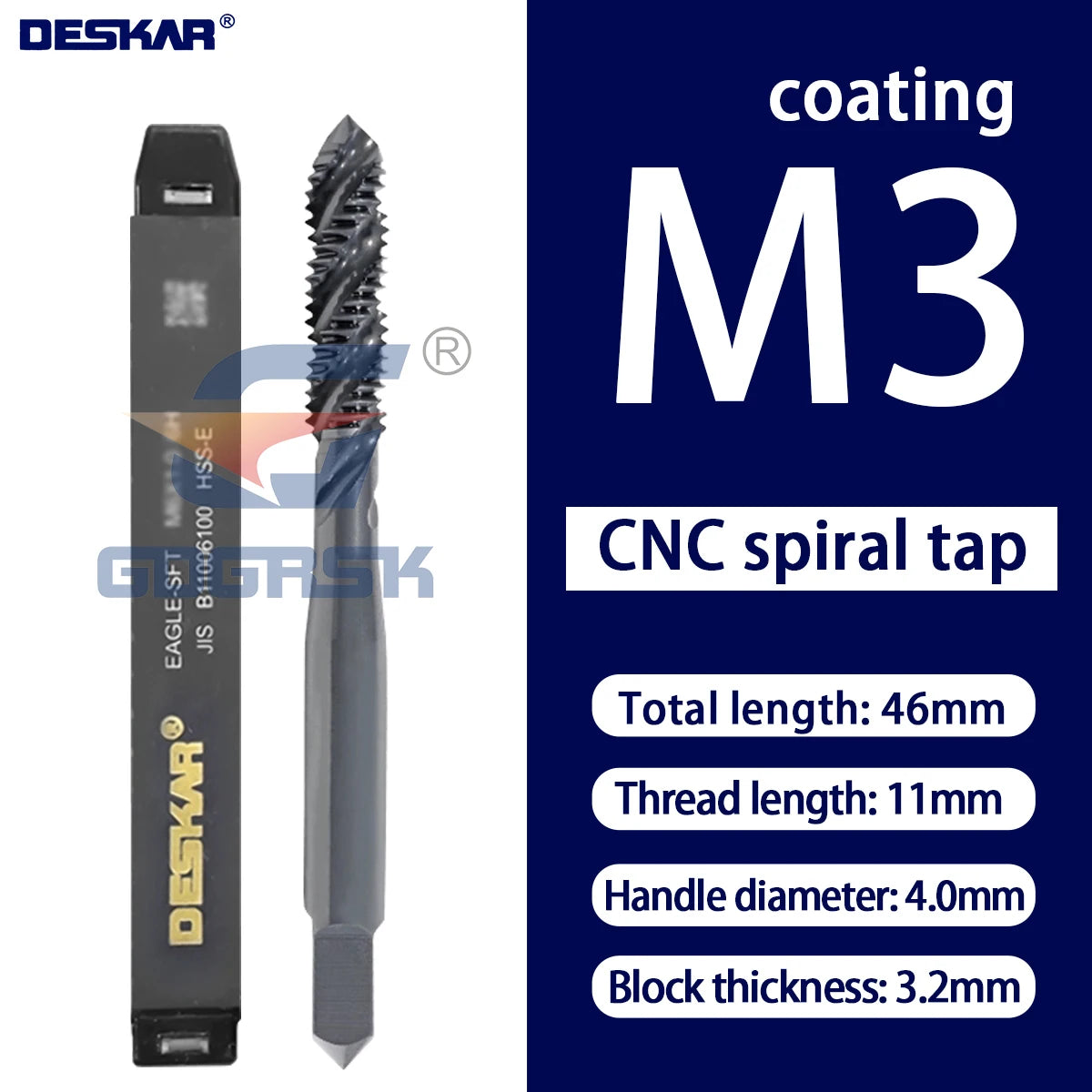 DESKAR Numerical Control Straight Groove Anti-seismic With Screw Tip Tap M3/M4/M5/M6/M8/M10/M12 Anti Shake Drill Bit at The Tips