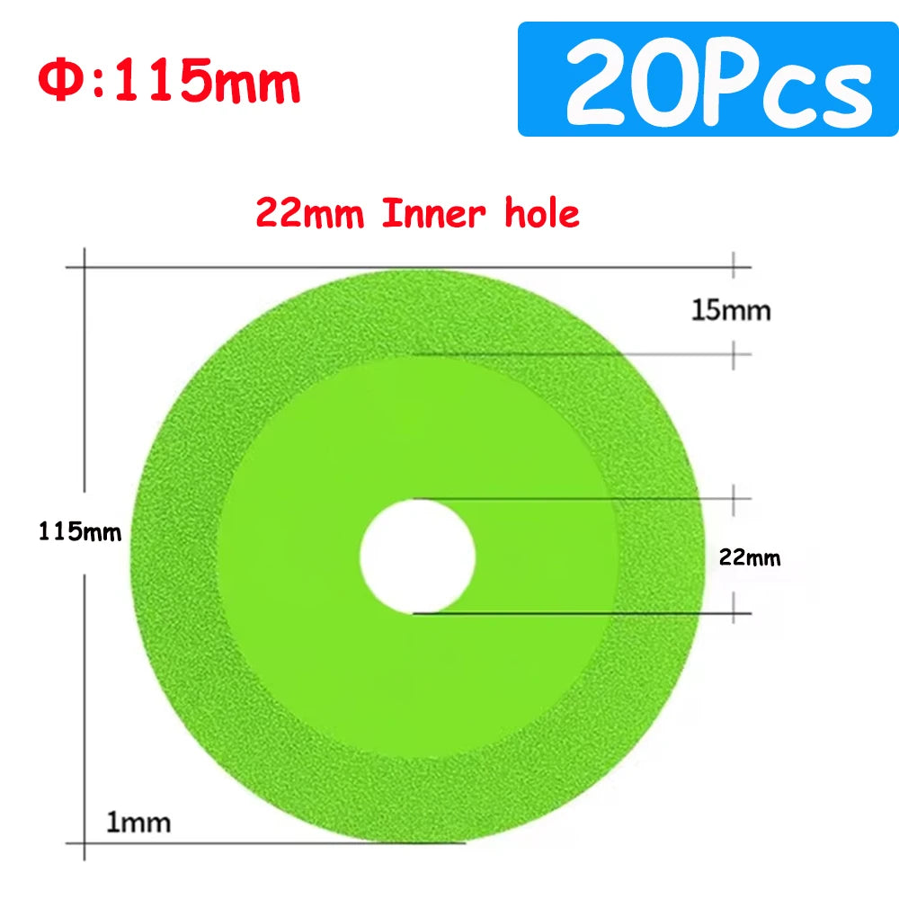 1-25pcs Glass Cutting Disc 100/115/125mm Diamond Wine Bottles Saw Blade Jade Crystal Grinding Chamfering Cutting Blade Glass Cut