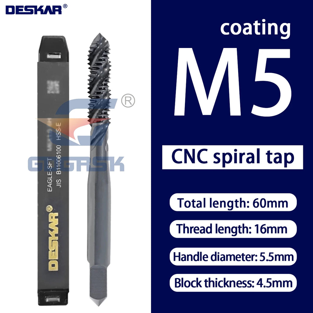 DESKAR Numerical Control Straight Groove Anti-seismic With Screw Tip Tap M3/M4/M5/M6/M8/M10/M12 Anti Shake Drill Bit at The Tips