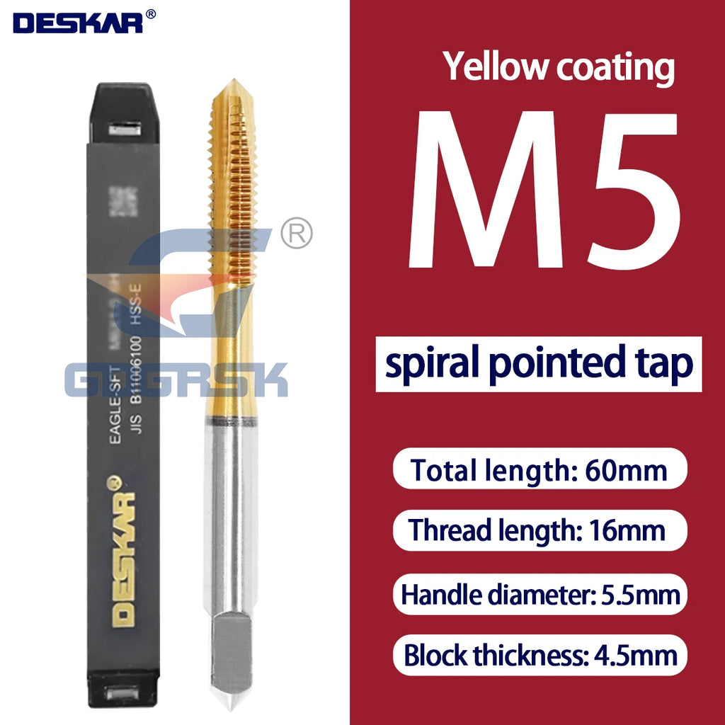 DESKAR Numerical Control Straight Groove Anti-seismic With Screw Tip Tap M3/M4/M5/M6/M8/M10/M12 Anti Shake Drill Bit at The Tips
