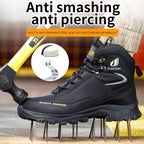 Mens Safety Shoes With Steel Toe Waterproof Boots Puncture Proof Anti-smash Mens Outdoor Work Sneakers Construction Work Shoes