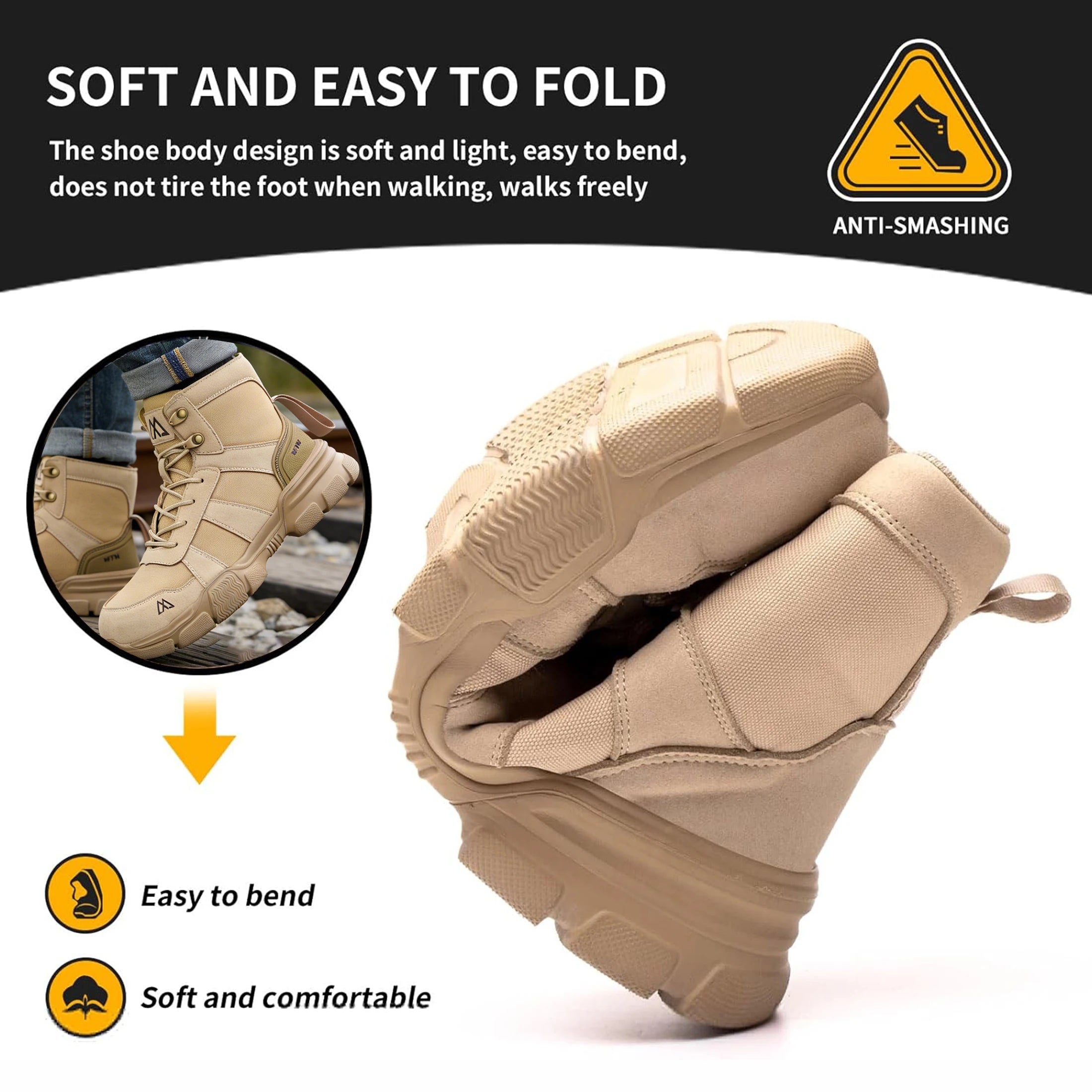 Indestructible Security Protective Boots Men Comfortable Breathable Construction Working Boots Anti-Puncture Work Safety Shoes